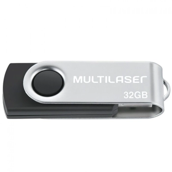 Pen Drive 32gb Multilaser Pd589 Preto Prata