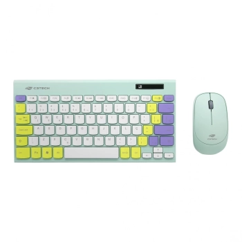 Teclado e Mouse S/Fio K-w71gn Tkl Verde C3tech