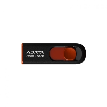 Pen Drive Adata C008 64gb Usb 2.0 Preto e Vermelho Ac008-64g-rkd