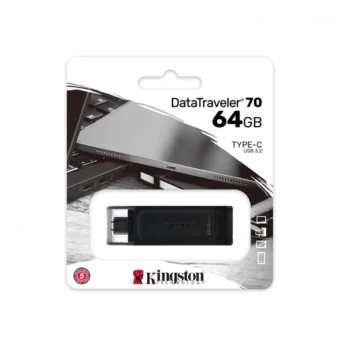 Pen Drive Kingston Datatraveler 70 64gb Preto - Usb-c - Dt70/64gb