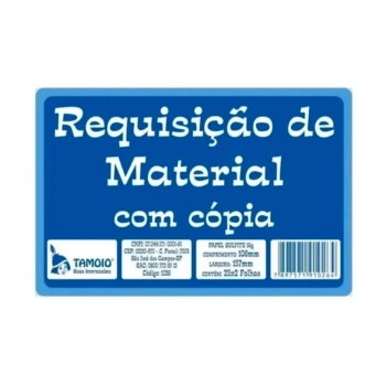 Bloco Requisicao Materiais P 1 Via 105mmx160mm Tamoio 50fls